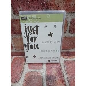 Stampin Up BOTANICALS FOR YOU - Wood Mounted Rubber‎ Stamp Set Flowers Phrases
